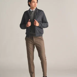 Jaqueta Masculina Iconic Racer com forro acolchoado (Slim fit) Cinza Escuro