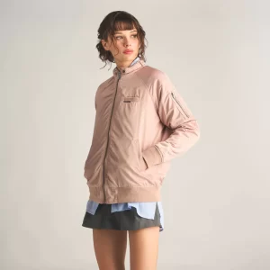 Jaqueta Boyfriend Feminina de Cetim Rosa
