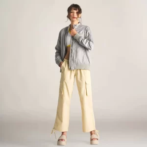 Jaqueta Boyfriend Feminina de Cetim Lavado Silver