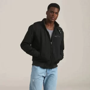 Jaqueta Masculina Iconic Racer com forro acolchoado (Slim fit) Preta